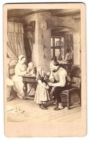 Fotografie unbekannter Fotograf und Ort, Gemälde: Grossvaters Liebling, nach E. Meyerheim