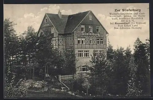 AK Nauendorf / Weimarer Land, Blick auf das Walderholungsheim und Restaurant Stiefelburg