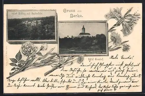 AK Berka / Bad, Schloss Tonndorf, Schloss Rodberg und Sophienhöhe