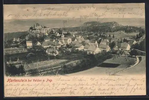 AK Hartenstein / Fränk. Schweiz, Ortsansicht mit Blick ins Tal
