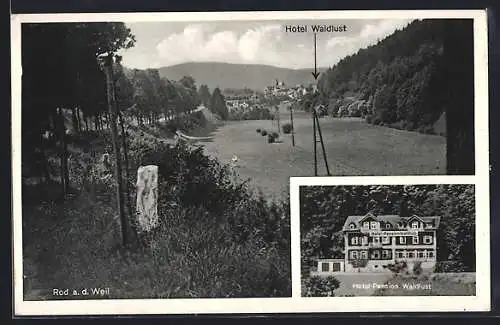 AK Rod / Weil, Hotel-Pension Waldlust, Ortspartie