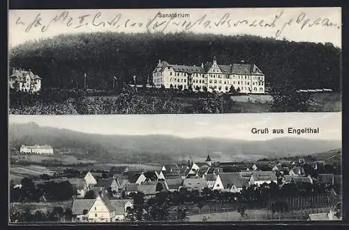 AK Engelthal / Frankenalb, Panorama u. Sanatorium
