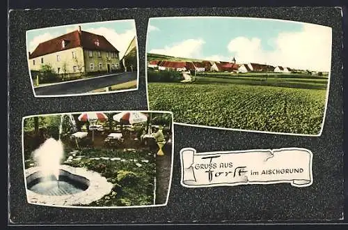 AK Forst im Aischgrund, Ortsansicht, Gasthaus zur Einkehr, Bes. Friedrich Körner