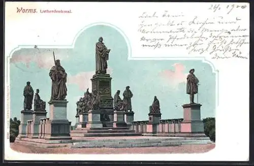 AK Worms Lutherdenkmal