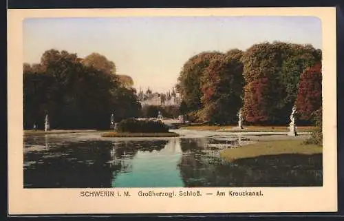 AK Schwerin i. M., Grossherzogl. Schloss, Am Kreuzkanal