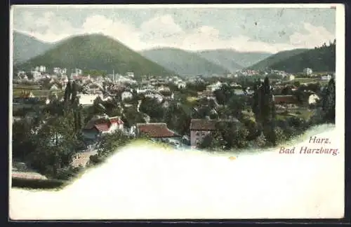 AK Bad Harzburg /Harz, Ortspartie mit Umgebung