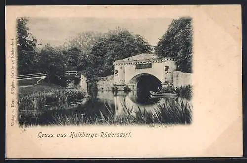AK Kalkberge-Rüdersdorf, kleines Boot am Bülow-Tunnel