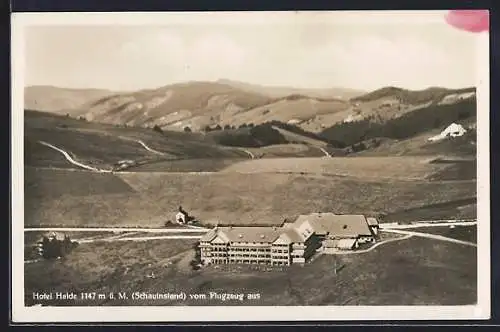 AK Schauinsland, Hotel Halde vom Flugzeug aus, Bes. A. Wissler