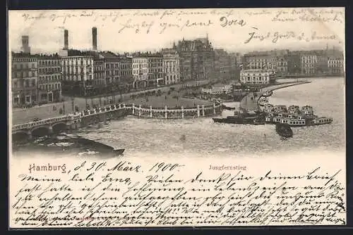 AK Hamburg-Neustadt, Der Jungfernstieg
