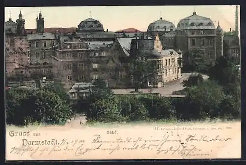 AK Darmstadt, Das Schloss mit Parkanlagen
