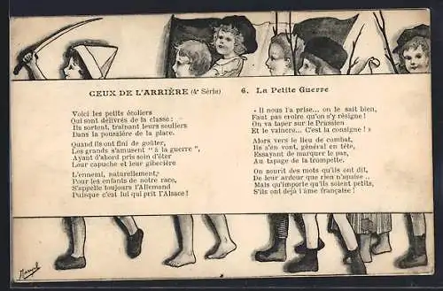 Künstler-AK La Petite Guerre, Ceux de l`Arriere