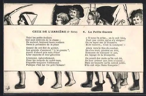 Künstler-AK La Petite Guerre, Ceux de l`Arriere