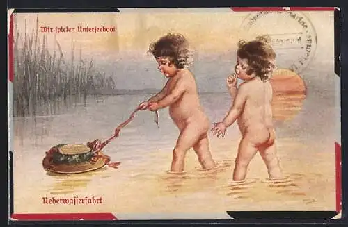 Künstler-AK Wally Fialkowska: Ueberwasserfahrt