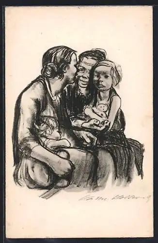 Künstler-AK Käthe Kollwitz: Frauen im Gespräch