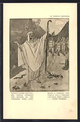 Künstler-AK Louis Raemaekers: Moses mit einem Soldatenzug