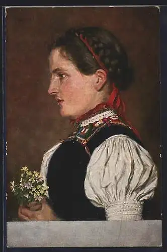 Künstler-AK Wilhelm Hasemann: Mädchen aus dem Prechtal