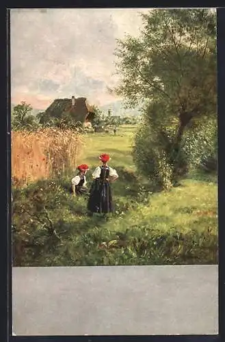 Künstler-AK W. Hasemann: Serie VII. Nr. 2, Sommertag im Schwarzwald