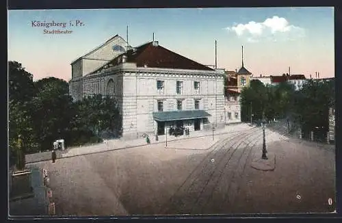 AK Königsberg, Platz vor dem Stadttheater