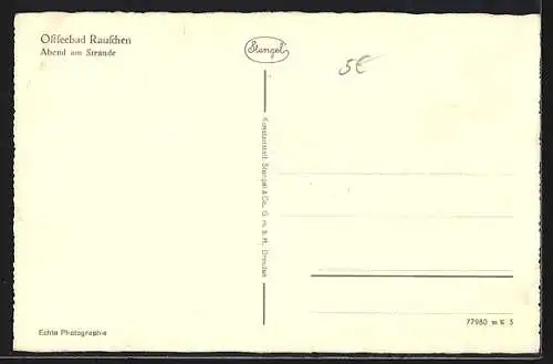 AK Rauschen /Ostsee, Abend am Strande