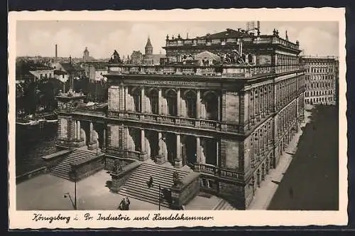 AK Königsberg i. Pr., Industrie und Handelskammer aus der Vogelschau