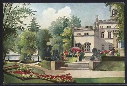 Künstler-AK Seeläsgen, Partie am Schloss
