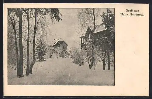 AK Berlin-Schönow, Haus Schönow im Schnee