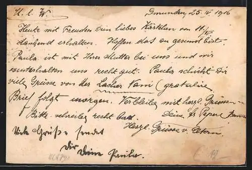 Künstler-AK Eichenkranz mit Fahnen des Zweibundes