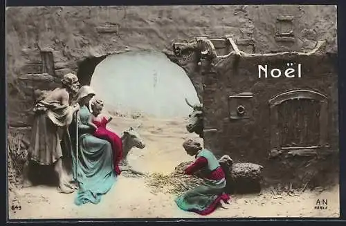 Künstler-AK Domenico Mastroianni: Noel, Heiliges Paar mit Kind