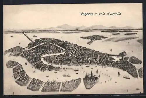 Künstler-AK Venezia, A Volo d`uccello
