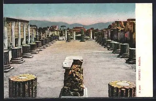 AK Pompei, Basilika-Ausgrabung, Basilica