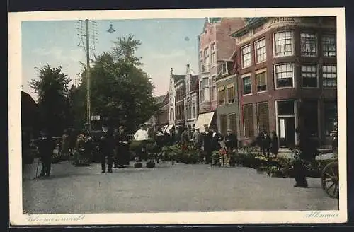 AK Alkmaar, Ansicht am Bloemenmarkt