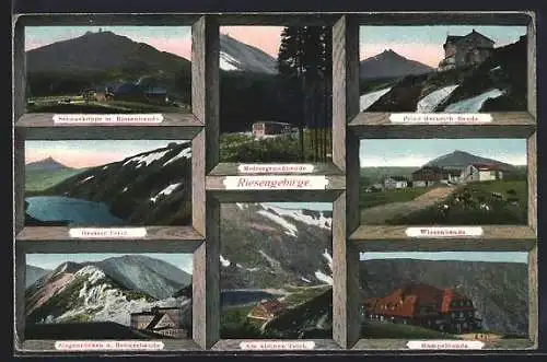 AK Riesengebirge, Rennerbaude, Melzergrundbaude, Wiesenbaude