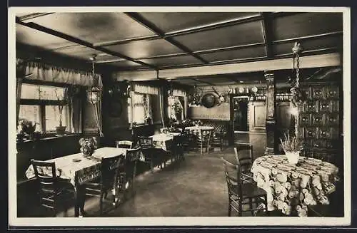 AK Grossholzleute /Allgäu, Gasthaus-Pension Adler, Innenansicht