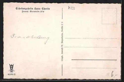 AK Chorin, Erholungsheim Haus Chorin-Schwedenhaus