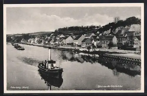 AK Oderberg / Mark, Blick von der Oderbrücke