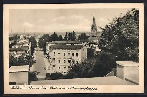 AK Eberswalde, Blick von der Bismarcktreppe