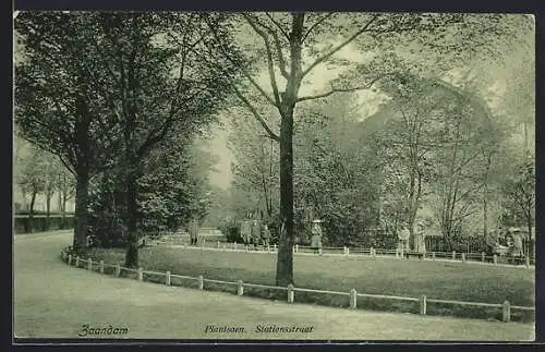 AK Zaandam, Plantsoen, Stationsstraat