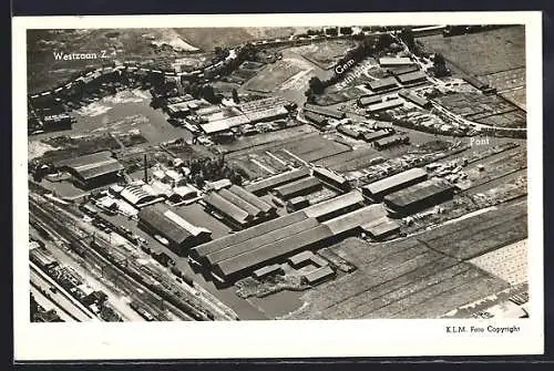 AK Westzaan Z., Panorama, Gem. Rieniging & Pont