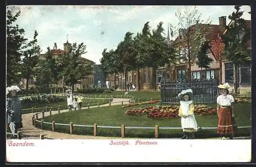 AK Zaandam, Zuiddijk, Plantsoen