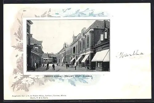AK Almelo, Groote Straat Nieuwe eind, Passepartout