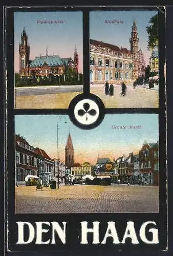AK Den Haag, Groote Markt, Stadhuis, Vredespaleis