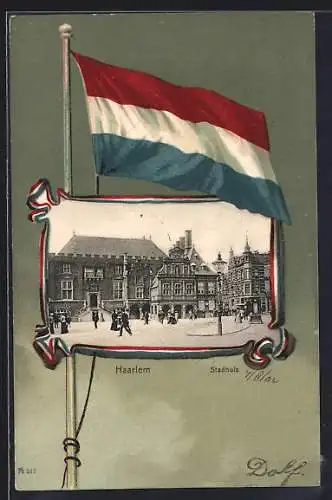 AK Amsterdam, Hooge Sluis, Holländische Fahne