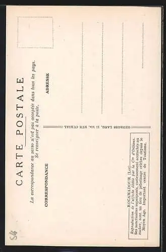 Künstler-AK Rocamadour, Ortspanorama mit Schloss