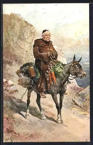 Künstler-AK Raphael Tuck & Sons Nr. 9363: a Beggar on Horseback