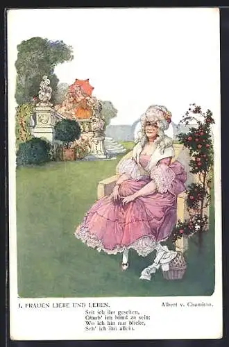 Künstler-AK Brüder Kohn (B.K.W.I) Nr. 254 - 2: Frauen Liebe und Leben, Gedicht v. Adelbert v. Chamisso