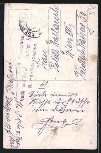 Künstler-AK Der Flieger küsst seine Frau