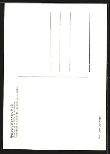 AK Portrait Herbert Wehner, Mitglied des SPD-Präsidiums