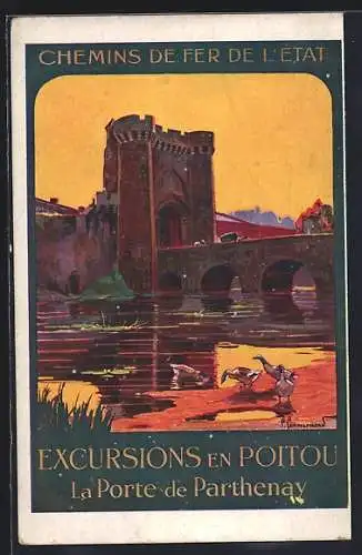 AK Chemin de Fer de l`Etat, Excursion en Poitou, la Porte de Parthenay, Tourismus