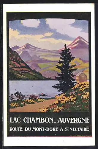 AK Lac Chambon, Auvergne, Route Du Mont-Dore a St. Nectaire, Tourismus