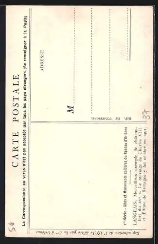 Künstler-AK Langeais, le Chateaux de la Loire. Circuits Automobiles, Tourismus